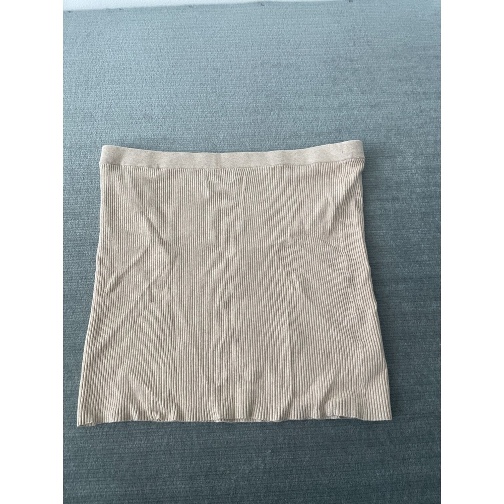 Old Navy Sweater Skirt XXL Ribbed Knit Beige Mini Classic Pull On Capsule